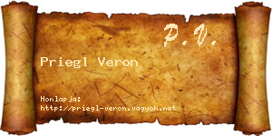Priegl Veron névjegykártya